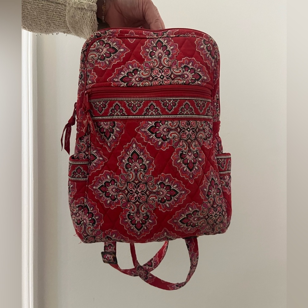 Vera Bradley Red Patterned Backpack - image 1